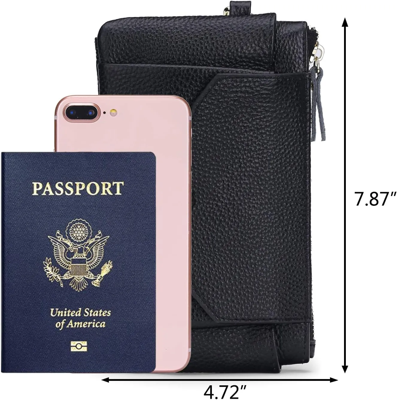 YALUXE Women's Genuine Leather Wristlet Handbags Envelope Style Cell Phone Purse Card Holder Clutch Wallet