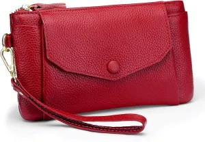 YALUXE Women's Genuine Leather Wristlet Handbags Envelope Style Cell Phone Purse Card Holder Clutch Wallet