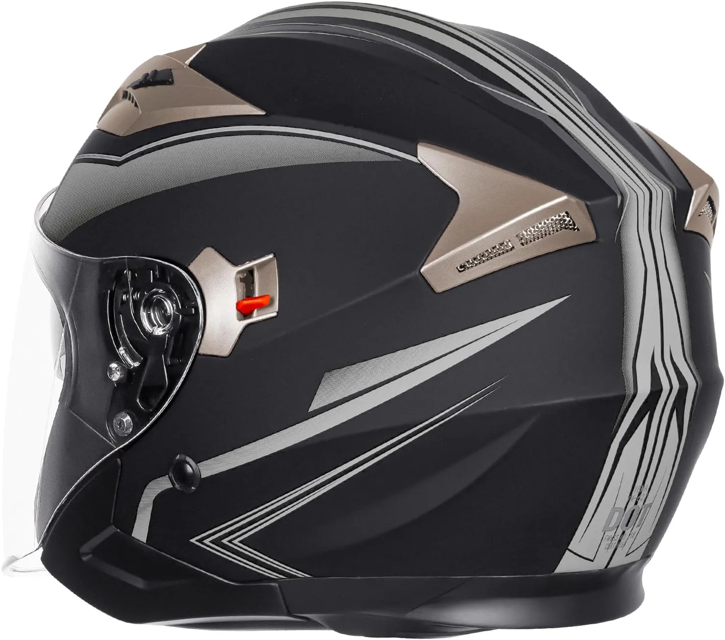 YEMA Open Face Motorcycle Helmets, DOT Approved 3/4 Moped Helmet Dual Visor Quick Release Buckle, Helmets for Adults Motorcycle Men Women Helmets for Moped Scooter Streey
