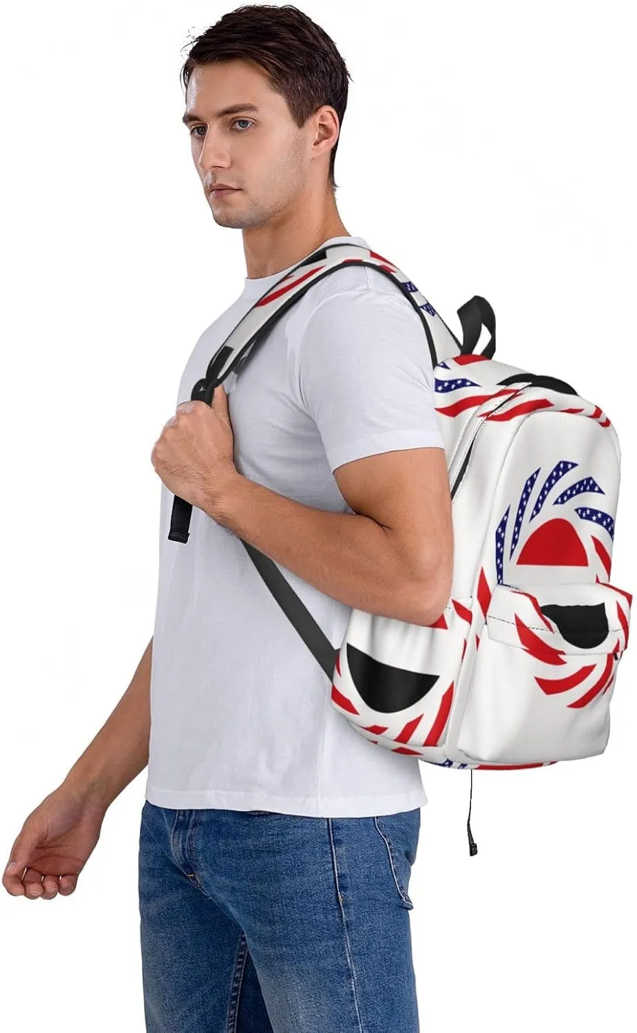 Yemen Yemeni Yemenian American Flag Casual Backpack Large Capacity Travel Backpacks Laptop Daypack Commuter Rucksack Adjustable Strap Sports Bags for Hiking Biking