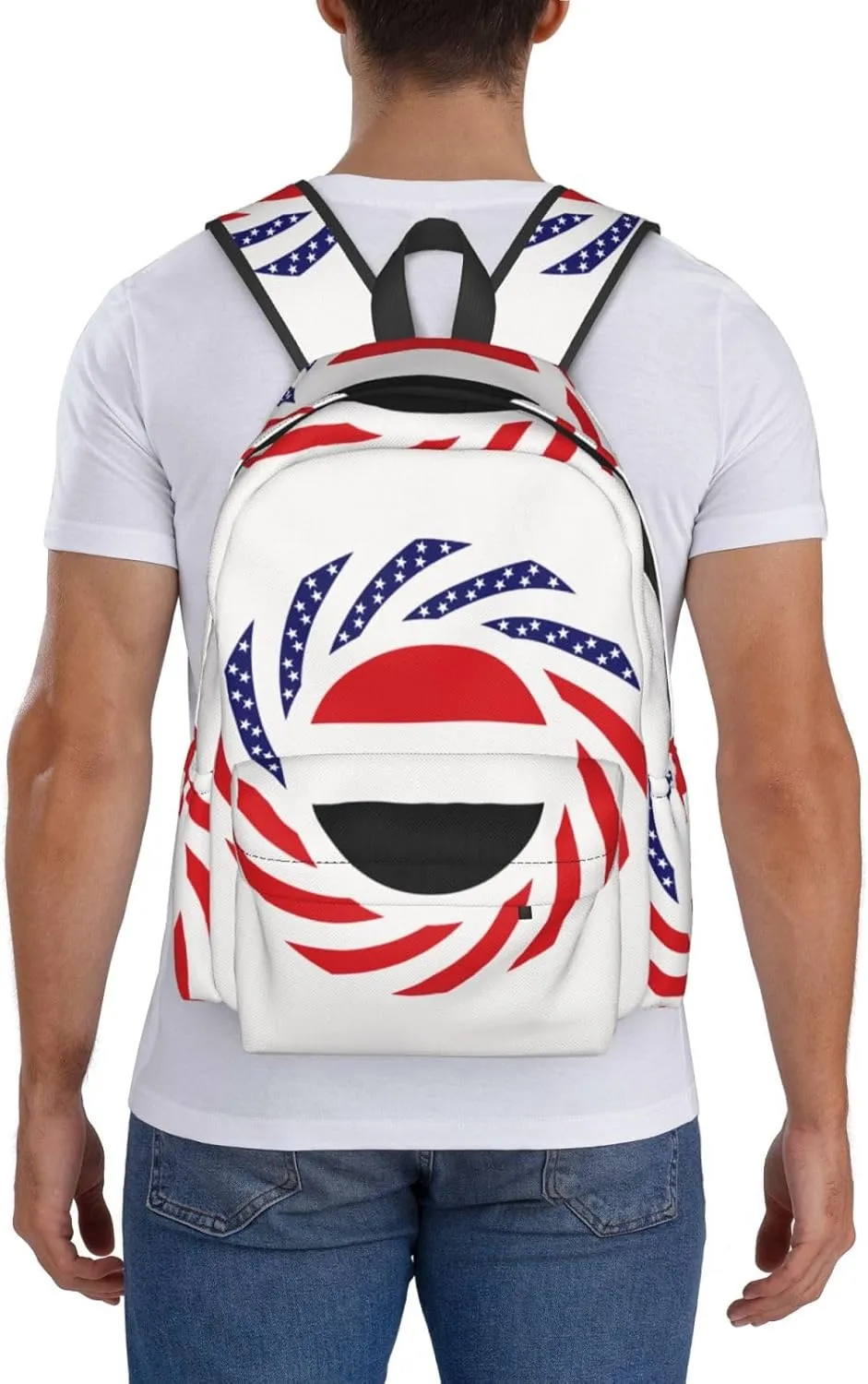 Yemen Yemeni Yemenian American Flag Casual Backpack Large Capacity Travel Backpacks Laptop Daypack Commuter Rucksack Adjustable Strap Sports Bags for Hiking Biking