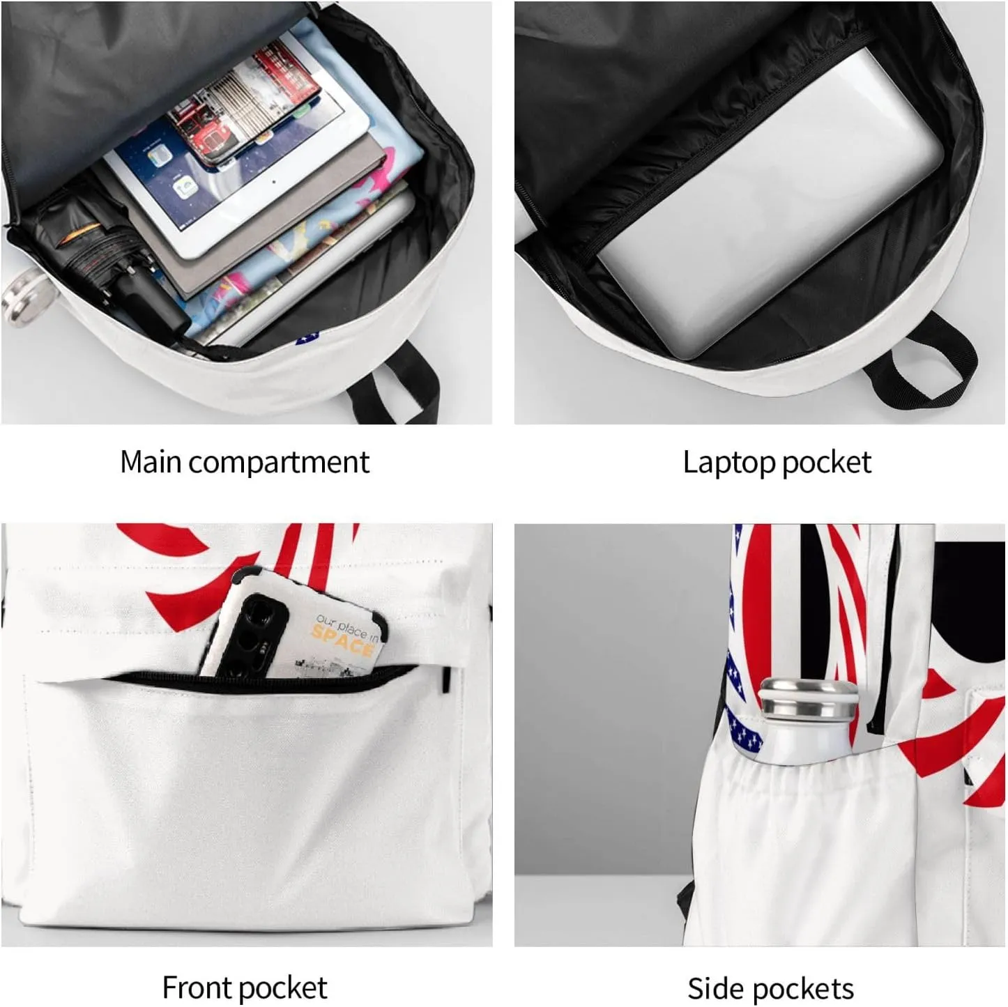 Yemen Yemeni Yemenian American Flag Casual Backpack Large Capacity Travel Backpacks Laptop Daypack Commuter Rucksack Adjustable Strap Sports Bags for Hiking Biking
