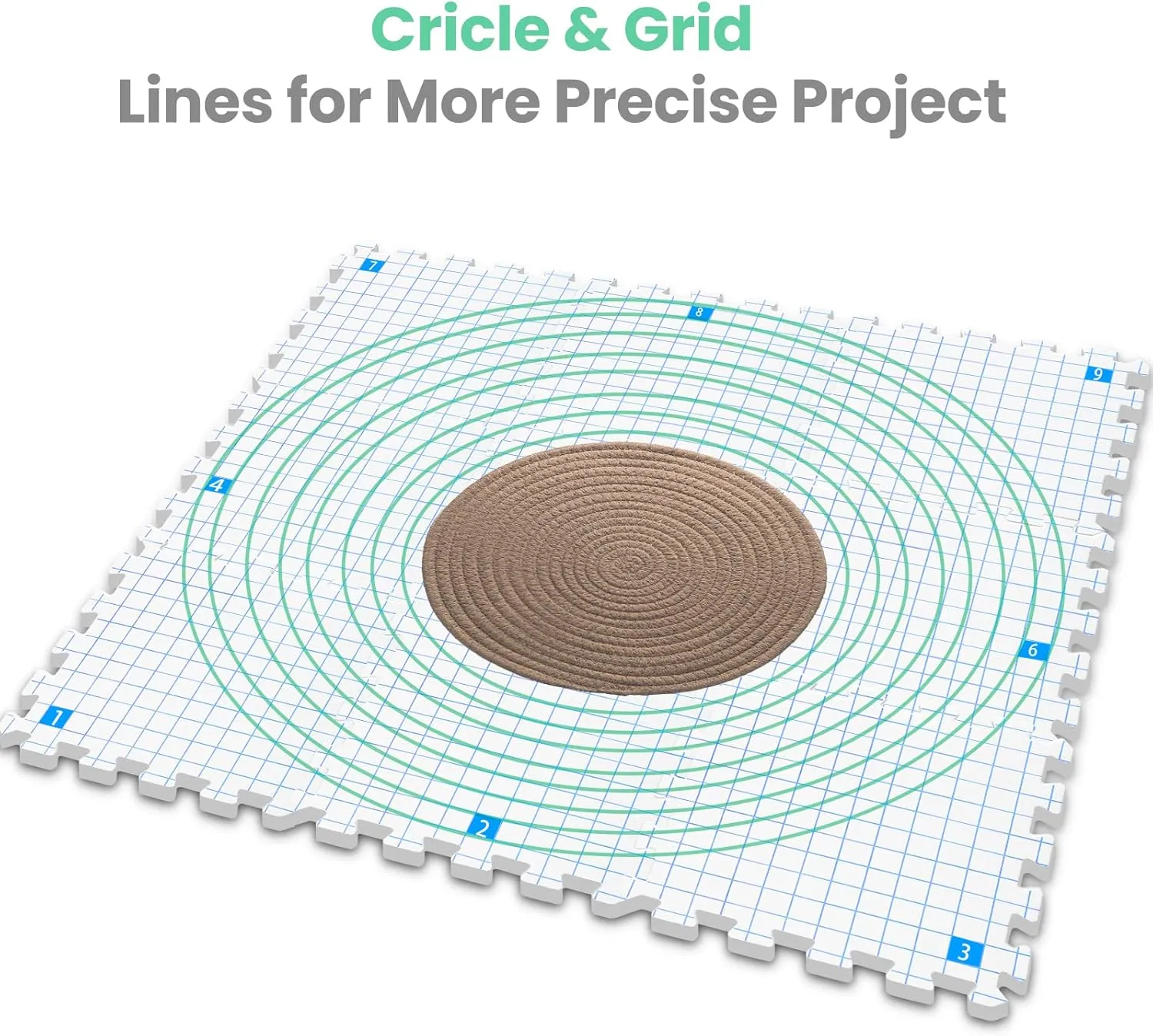 Yrangee Blocking Mats for Crochet, Extra Thick Blocking Board for Crocheting,9 Pack Knitting Blocking Mats with 100 T-Pins and Storage Bag for Needlework or Crochet