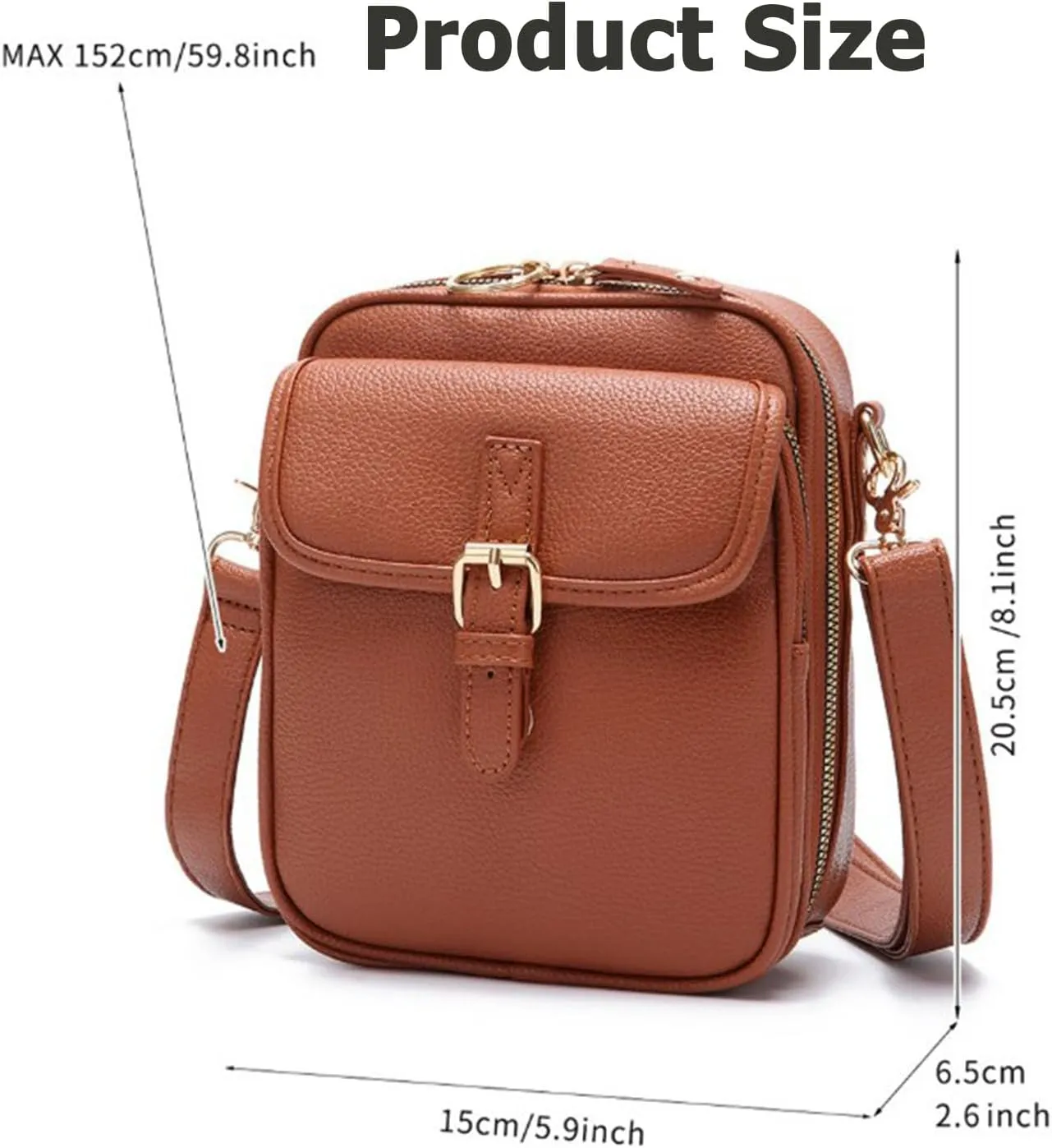 Zealburst Crossbody Leather Bag, Collaboraten1 Urvashi Crossbody Leather Bag for Women, Built in Wallet, Vegan Anti-Theft