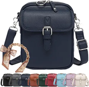Zealburst Crossbody Leather Bag, Collaboraten1 Urvashi Crossbody Leather Bag for Women, Built in Wallet, Vegan Anti-Theft