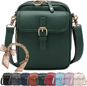 Zealburst Crossbody Leather Bag, Collaboraten1 Urvashi Crossbody Leather Bag for Women, Built in Wallet, Vegan Anti-Theft