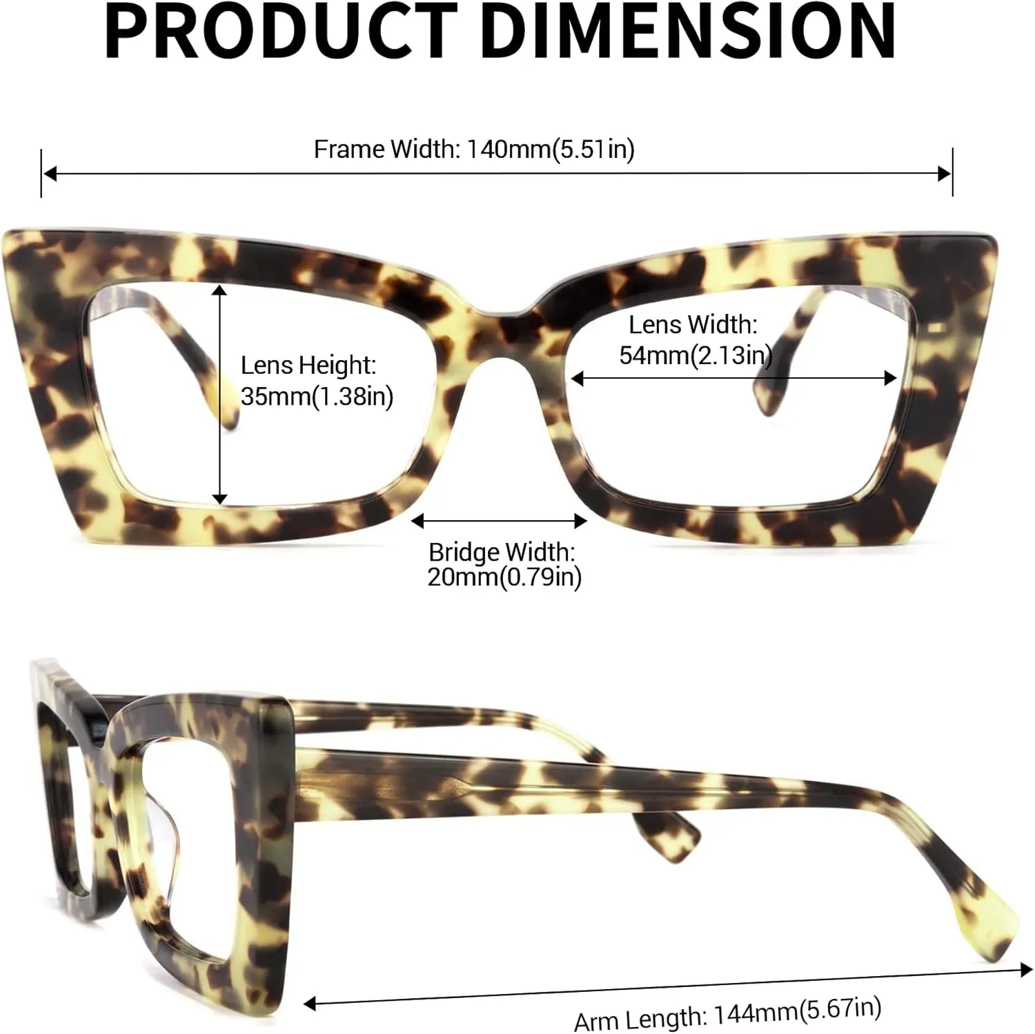 Zeelool Retro Thick Blue Light Blocking Glasses, Acetate Rectangle Glasses Frame for Women Newell VFP0236