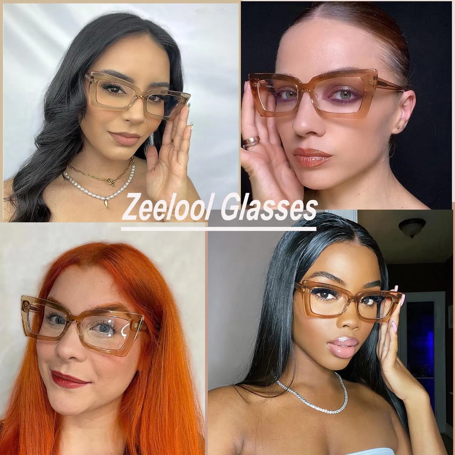 Zeelool Retro Thick Blue Light Blocking Glasses, Acetate Rectangle Glasses Frame for Women Newell VFP0236