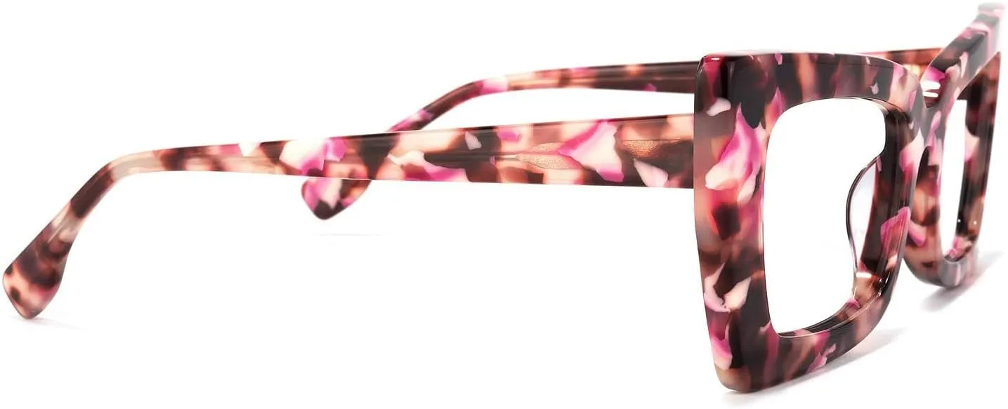 Zeelool Retro Thick Blue Light Blocking Glasses, Acetate Rectangle Glasses Frame for Women Newell VFP0236