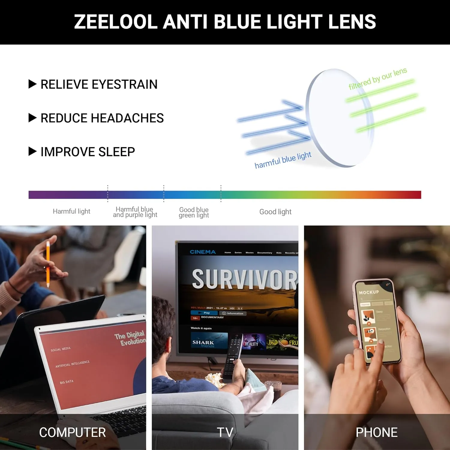 Zeelool Retro Thick Blue Light Blocking Glasses, Acetate Rectangle Glasses Frame for Women Newell VFP0236