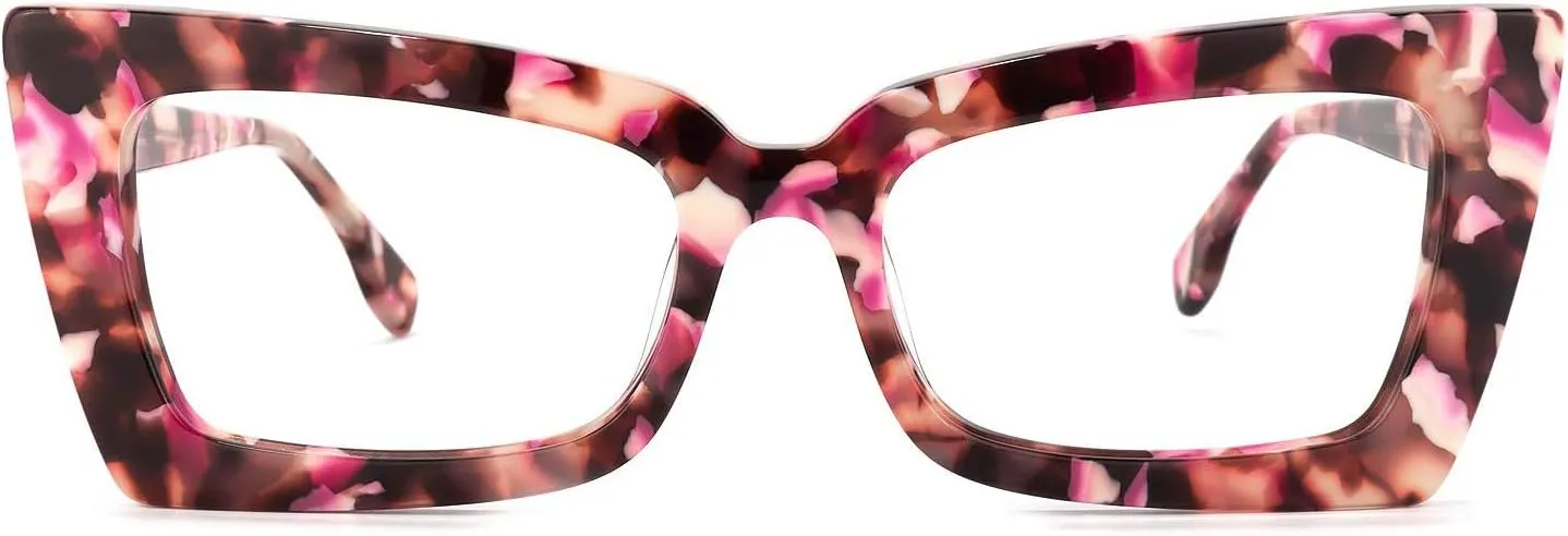 Zeelool Retro Thick Blue Light Blocking Glasses, Acetate Rectangle Glasses Frame for Women Newell VFP0236