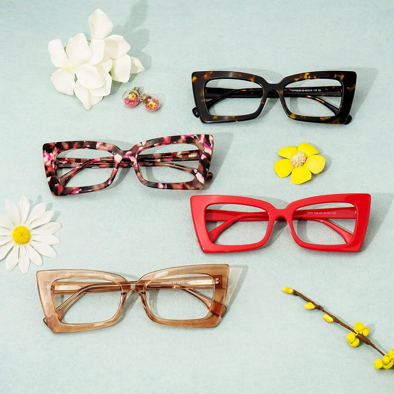 Zeelool Retro Thick Blue Light Blocking Glasses, Acetate Rectangle Glasses Frame for Women Newell VFP0236