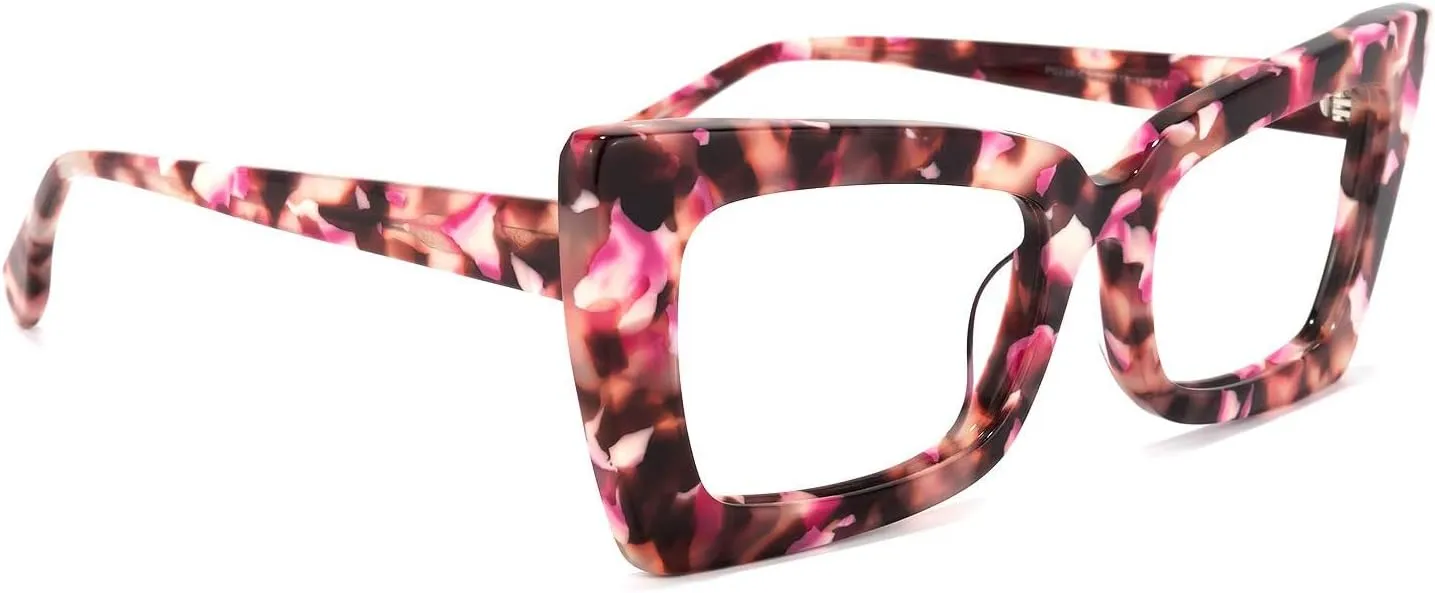 Zeelool Retro Thick Blue Light Blocking Glasses, Acetate Rectangle Glasses Frame for Women Newell VFP0236