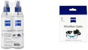 ZEISS Glasses Cleaner Spray and Microfiber Jumbo Cloths, 2 8 Oz. Bottles and 2 Jumbo Cloths